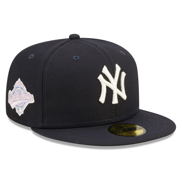 New York Yankees 1996 WORLD SERIES New Era POP-ALOT 59Fifty Fitted Hat - Navy/Pink Bottom