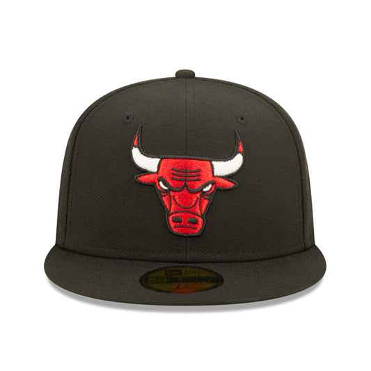 Chicago Bulls 6-TIME NBA CHAMPIONS Exclusive New Era 59Fifty Fitted Hat - Black/Pink Bottom