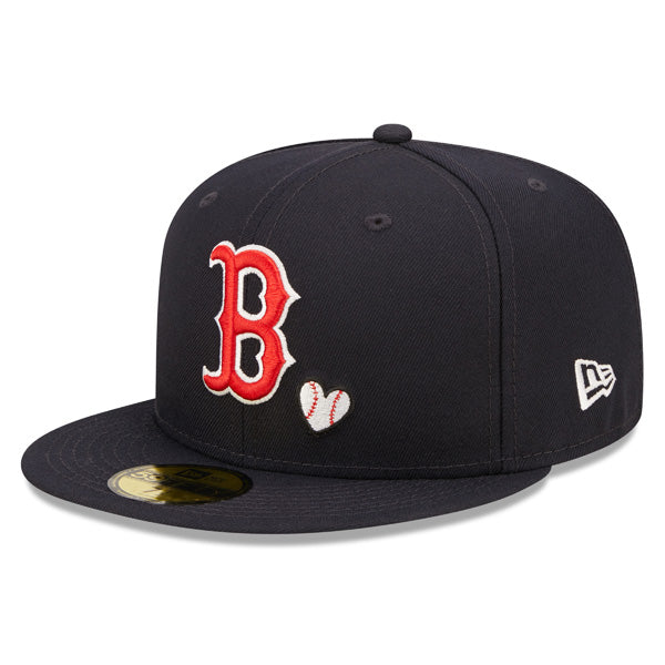 Boston Red Sox 2004 WORLD SERIES Exclusive TEAM HEARTS New Era Fitted 59Fifty MLB Hat -Navy