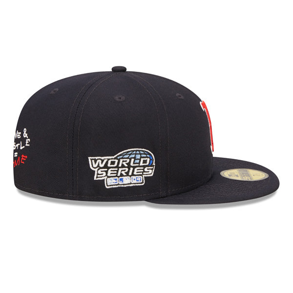 Boston Red Sox 2004 WORLD SERIES Exclusive TEAM HEARTS New Era Fitted 59Fifty MLB Hat -Navy