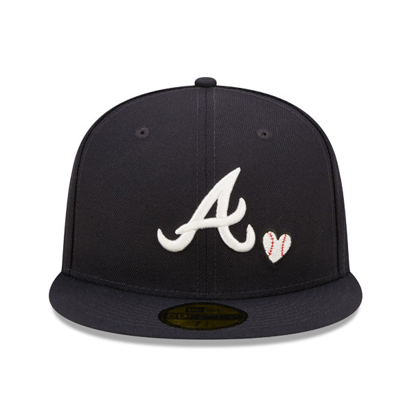 Atlanta Braves  1995 WORLD SERIES Exclusive TEAM HEARTS New Era Fitted 59Fifty MLB Hat -Navy
