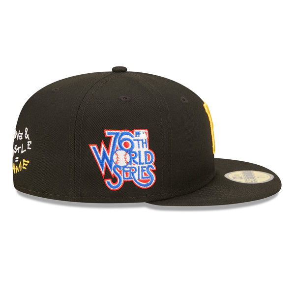 Pittsburgh Pirates 76th WORLD SERIES 1979 Exclusive TEAM HEARTS New Era Fitted 59Fifty MLB Hat -Black