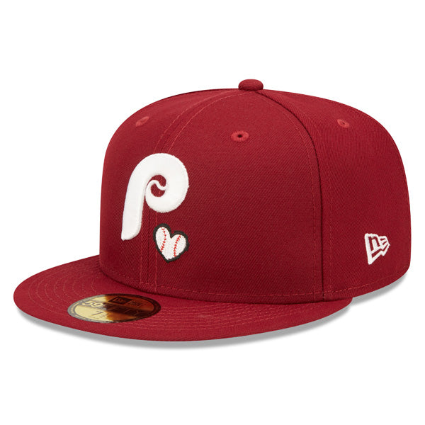 Philadelphia Phillies 1980 WORLD SERIES Exclusive TEAM HEARTS New Era Fitted 59Fifty MLB Hat -Maroon