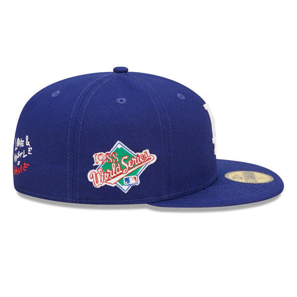 Los Angeles 1988 WORLD SERIES Exclusive TEAM HEARTS New Era Fitted 59Fifty MLB Hat - Royal