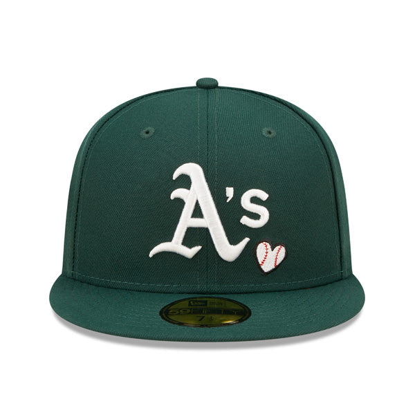 Oakland Athletics 1989 WORLD SERIES Exclusive TEAM HEARTS New Era Fitted 59Fifty MLB Hat - Green