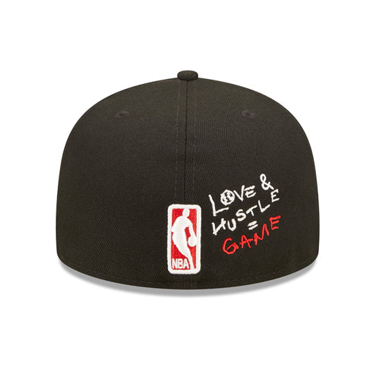 Chicago Bulls TEAM HEARTS Exclusive New Era Fitted 59Fifty NBA Hat - Black