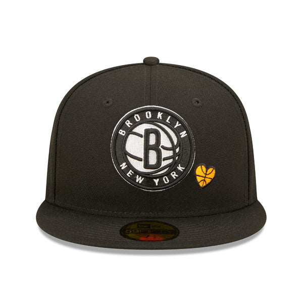 Brooklyn Nets TEAM HEARTS Exclusive New Era Fitted 59Fifty NBA Hat - Black