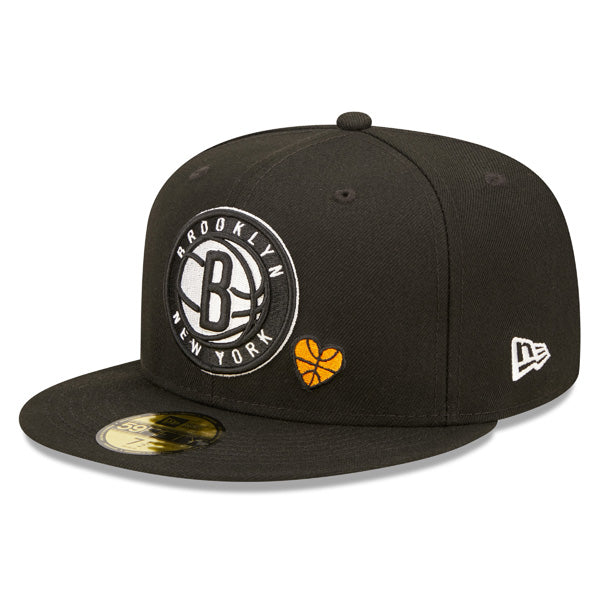 Brooklyn Nets TEAM HEARTS Exclusive New Era Fitted 59Fifty NBA Hat - Black