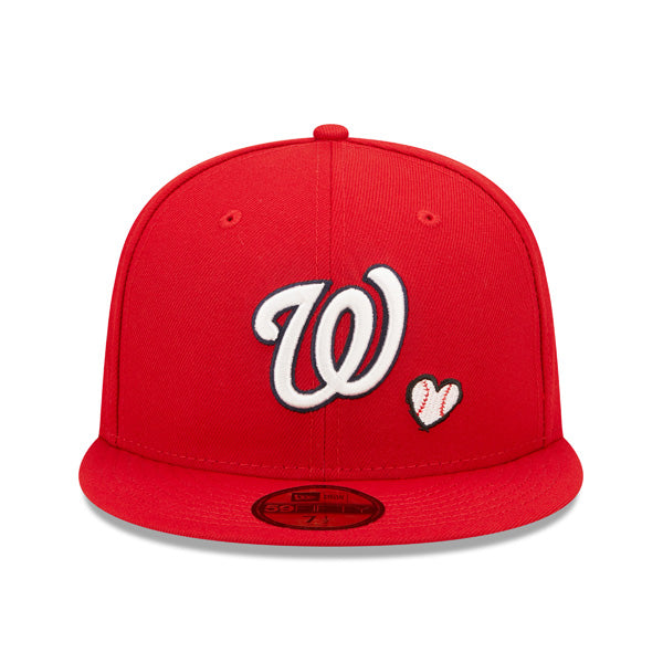 Washington Nationals 2019 WORLD SERIES Exclusive TEAM HEARTS New Era Fitted 59Fifty MLB Hat - Red