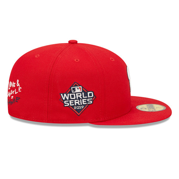 Washington Nationals 2019 WORLD SERIES Exclusive TEAM HEARTS New Era Fitted 59Fifty MLB Hat - Red