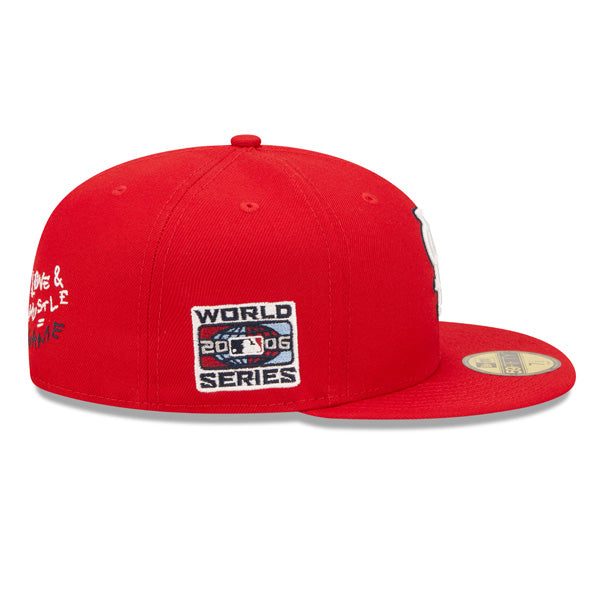 St.Louis Cardinals 2006 WORLD SERIES Exclusive TEAM HEARTS New Era Fitted 59Fifty MLB Hat - Red