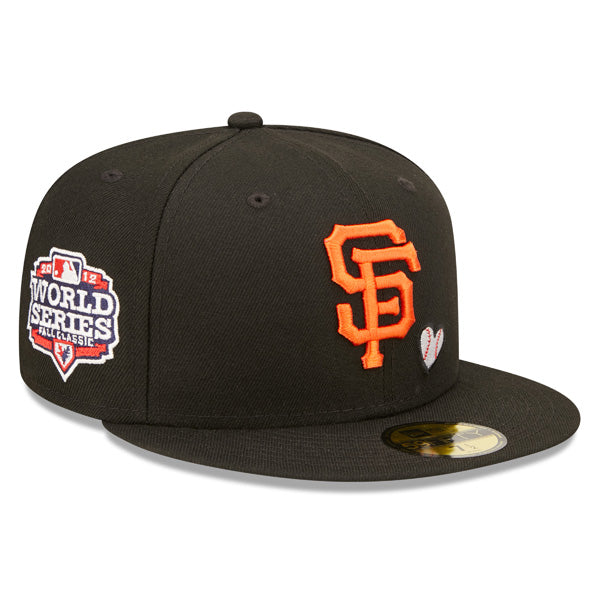 San Francisco Giants 2012 WORLD SERIES Exclusive TEAM HEARTS New Era Fitted 59Fifty MLB Hat - Black