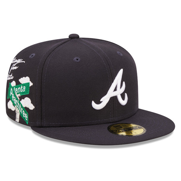 Atlanta Braves New Era Exclusive CLOUD ICON 59Fifty Fitted Hat - Navy