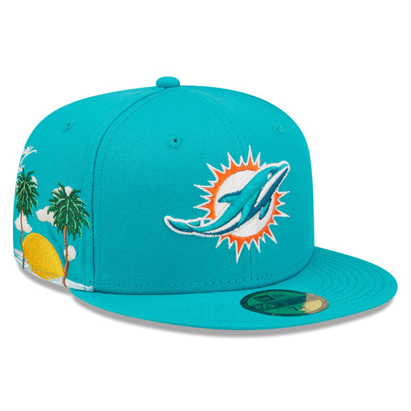 Miami Dolphins New Era Exclusive CLOUD ICON 59Fifty Fitted Hat - Aqua