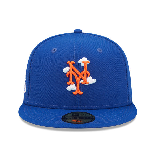 New York Mets 1986 World Series New Era Exclusive COMIC CLOUD 59Fifty Fitted Hat - Royal/Sky Bottom