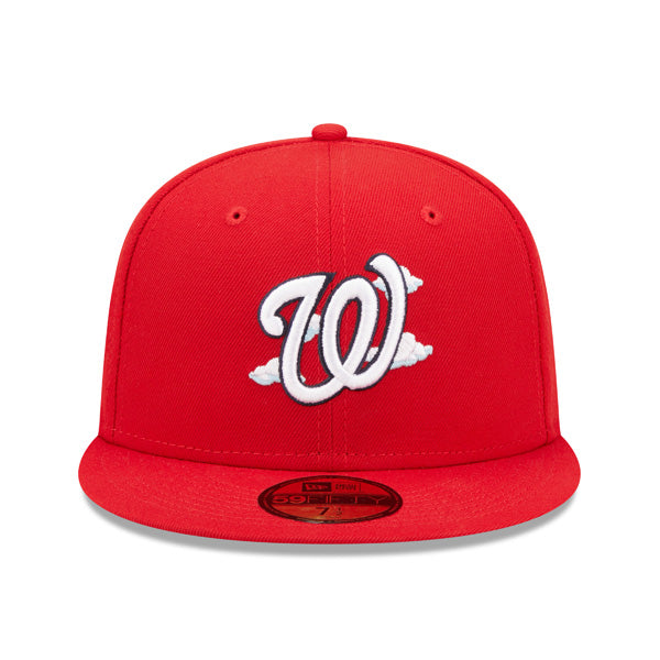 Washington Nationals 2019 World Series New Era Exclusive COMIC CLOUD 59Fifty Fitted Hat - Red/Sky Bottom