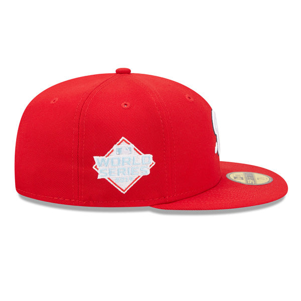 Washington Nationals 2019 World Series New Era Exclusive COMIC CLOUD 59Fifty Fitted Hat - Red/Sky Bottom