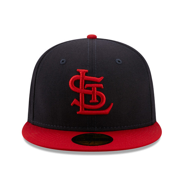 St.Louis Cardinals 1942 WORLD SERIES Exclusive New Era 59Fifty Fitted Hat - Navy/Red/Green Bottom