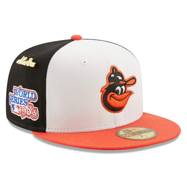 Baltimore Orioles 1983 WORLD SERIES Exclusive New Era 59Fifty Fitted Hat - White/Orange/Green Bottom