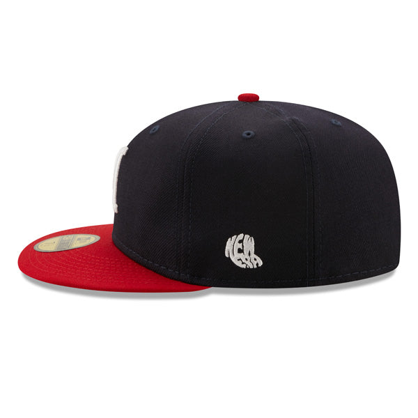 Milwaukee Braves 1957 WORLD SERIES Exclusive New Era 59Fifty Fitted Hat - Navy/Red/Green Bottom