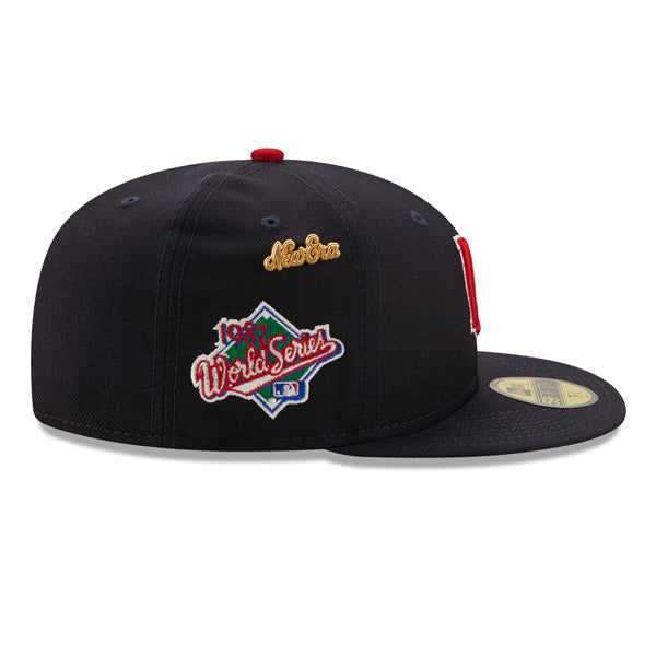 Minnesota Twins 1987 WORLD SERIES Exclusive New Era 59Fifty Fitted Hat - Navy/Red/Green Bottom