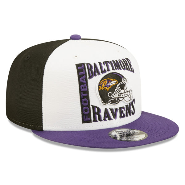 Baltimore Ravens New Era HELMET HIT 9Fifty Snapback NFL Hat – White/Black/Purple