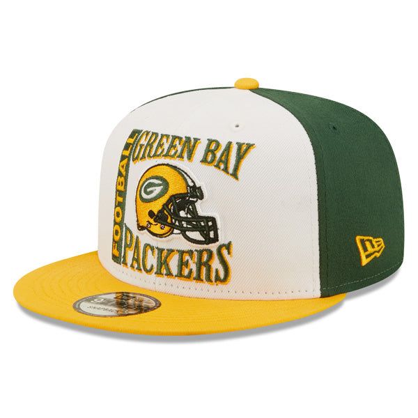 Green Bay Packers New Era HELMET HIT 9Fifty Snapback NFL Hat – White/Green/Yellow