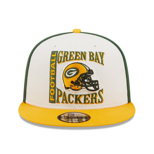 Green Bay Packers New Era HELMET HIT 9Fifty Snapback NFL Hat – White/Green/Yellow