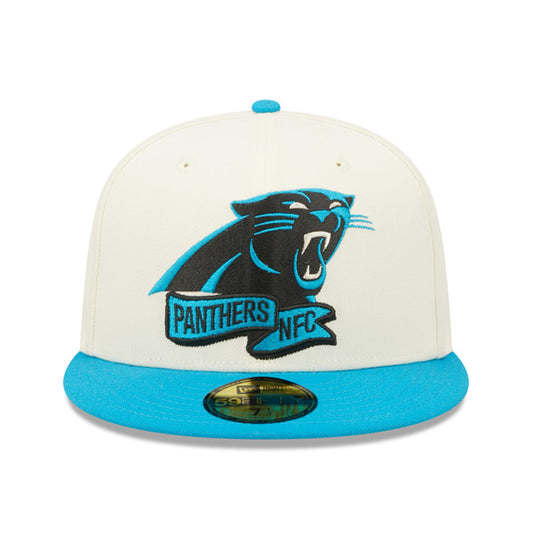 Carolina Panthers New Era 2022 NFL Sideline 59FIFTY Fitted Hat - Chrome/Electric Blue