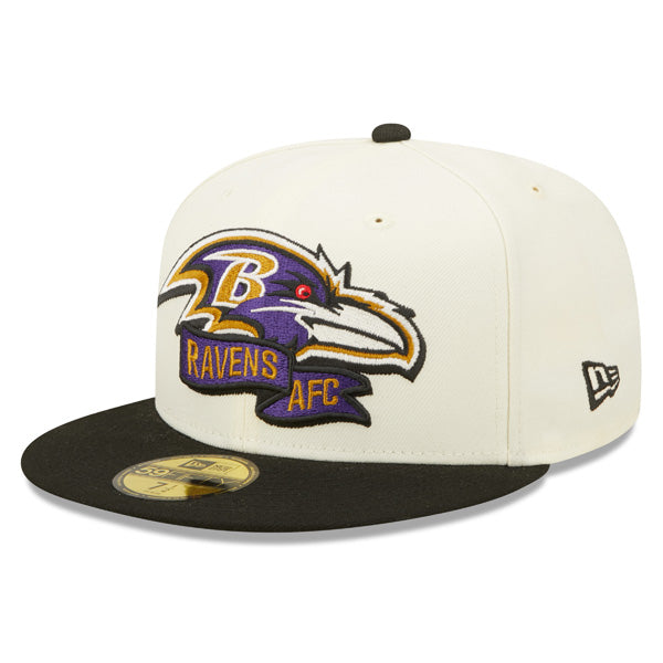 Baltimore Ravens New Era 2022 NFL Sideline 59FIFTY Fitted Hat - Chrome/Black