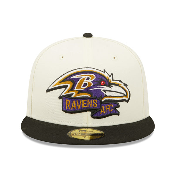 Baltimore Ravens New Era 2022 NFL Sideline 59FIFTY Fitted Hat - Chrome/Black