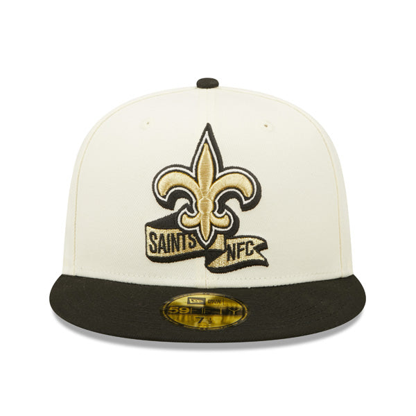 New Orleans Saints New Era 2022 NFL Sideline 59FIFTY Fitted Hat - Chrome/Black