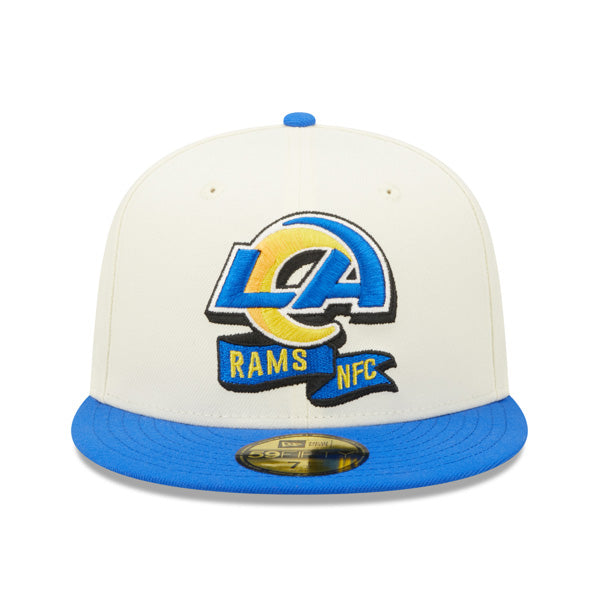 Los Angeles Rams New Era 2022 NFL Sideline 59FIFTY Fitted Hat - Chrome/Blue