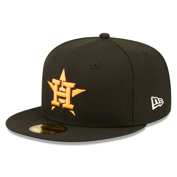 Houston Astros 2017 Exclusive SUPER POP New Era Fitted 59Fifty MLB Hat -Black/Neon Orange