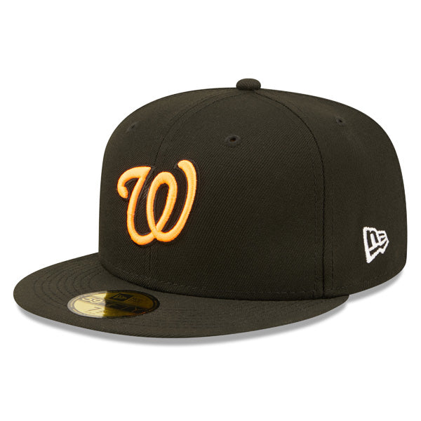 Washington Nationals 2019 Exclusive SUPER POP New Era Fitted 59Fifty MLB Hat -Black/Neon Orange