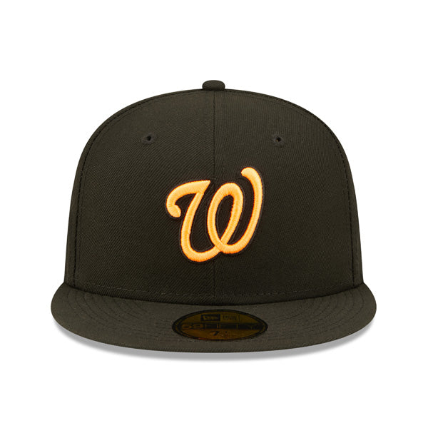 Washington Nationals 2019 Exclusive SUPER POP New Era Fitted 59Fifty MLB Hat -Black/Neon Orange