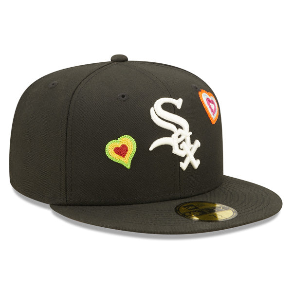 Chicago White Sox CHAINED HEARTS Exclusive New Era Fitted 59Fifty MLB Hat -Black/Pink