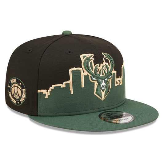 Milwaukee Bucks New Era NBA 2022 Tip Off 9FIFTY Snapback Hat – Pine/Black