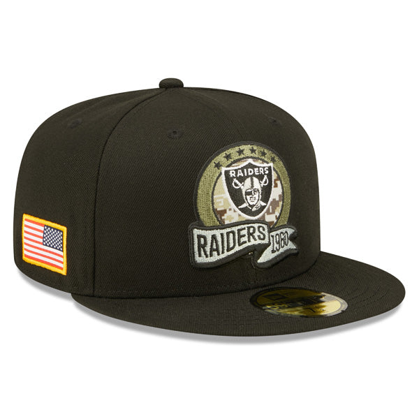 Las Vegas Raiders New Era 2022 Salute To Service 59FIFTY Fitted Hat - Black/Gray