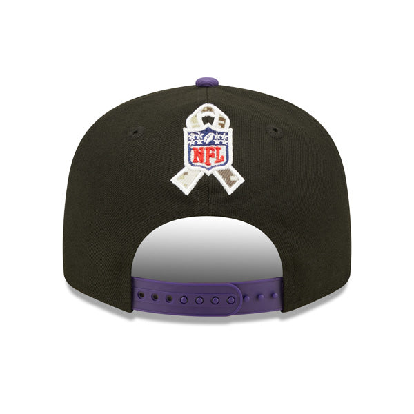 Baltimore Ravens NFL 2022 Salute to Service 9FIFTY Snapback Hat - Black/Purple