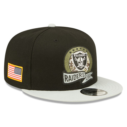 Las Vegas Raiders NFL 2022 Salute to Service 9FIFTY Snapback Hat - Black/Gray
