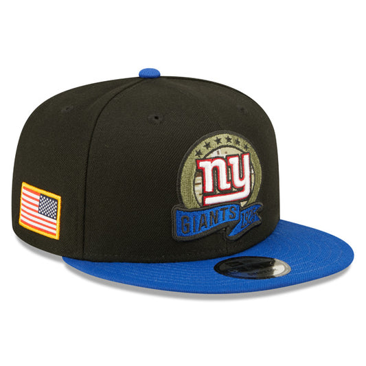 New York Giants NFL 2022 Salute to Service 9FIFTY Snapback Hat - Black/Royal