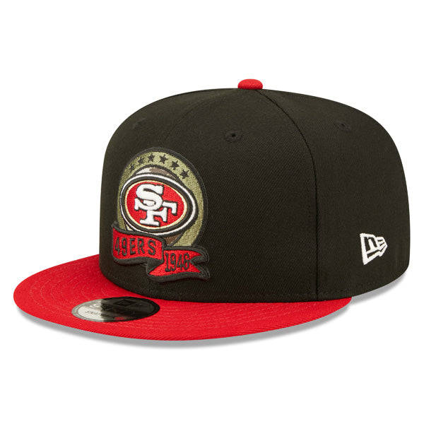 San Francisco 49ers NFL 2022 Salute to Service 9FIFTY Snapback Hat - Black/Red