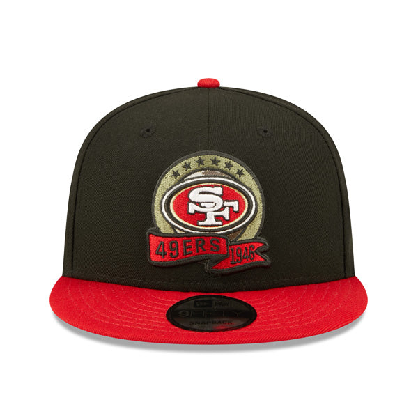 San Francisco 49ers NFL 2022 Salute to Service 9FIFTY Snapback Hat - Black/Red