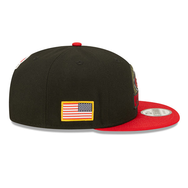 San Francisco 49ers NFL 2022 Salute to Service 9FIFTY Snapback Hat - Black/Red