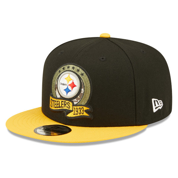 Pittsburgh Steelers NFL 2022 Salute to Service 9FIFTY Snapback Hat - Black/Yellow