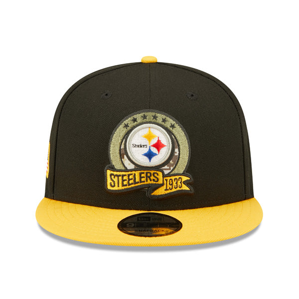 Pittsburgh Steelers NFL 2022 Salute to Service 9FIFTY Snapback Hat - Black/Yellow