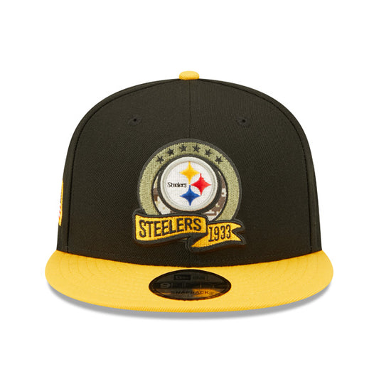 Pittsburgh Steelers NFL 2022 Salute to Service 9FIFTY Snapback Hat - Black/Yellow