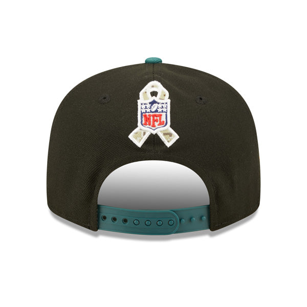 Philadelphia Eagles NFL 2022 Salute to Service 9FIFTY Snapback Hat - Black/Green