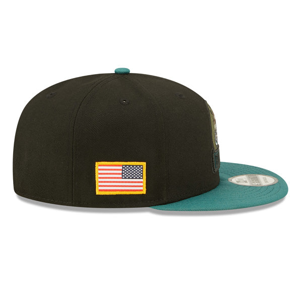 Philadelphia Eagles NFL 2022 Salute to Service 9FIFTY Snapback Hat - Black/Green